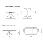 Tavolinë e Zgjerueshme 180/240x100 cm në Gurë të Sintezuar me Efekt Mermeri - Lozhë Viadurini