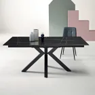 Tavolinë e Zgjerueshme 180/240x100 cm në Gurë të Sintezuar me Efekt Mermeri - Lozhë Viadurini