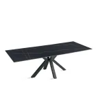 Tavolinë e Zgjerueshme 180/240x100 cm në Gurë të Sintezuar me Efekt Mermeri - Lozhë Viadurini