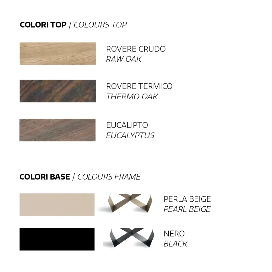 Tavolinë e zgjerueshme 200/300x100 me rimeso lisi dhe metal - kryq Viadurini