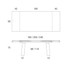 Tavolinë e zgjerueshme 3 m Këmbë metalike me majë qeramike me shkëlqim - Papusca Viadurini