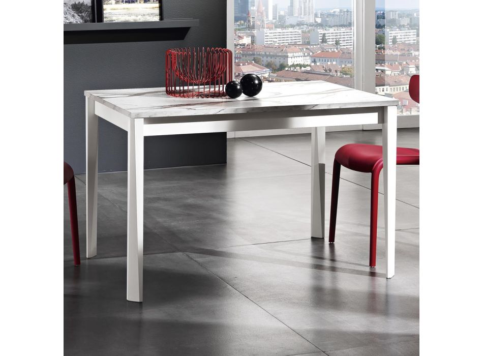 Tavolinë e zgjatur deri në 180 cm në Ahu dhe Melamine Prodhuar në Itali - Otiello Viadurini