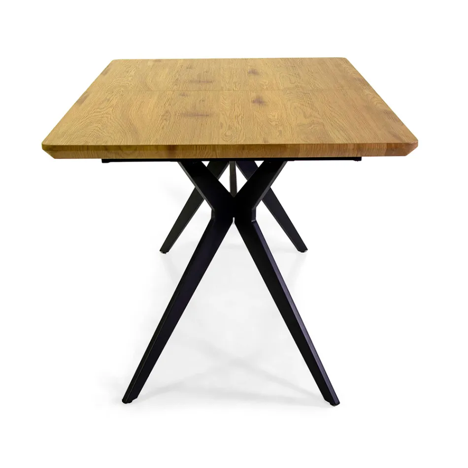 Tavolinë e zgjerueshme 180 cm në MDF Efekt Druri me Kokrrizë të Relievit - Shkumë Viadurini