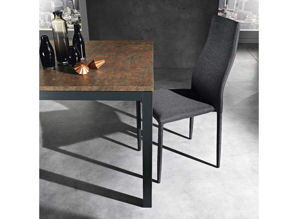 Tavolinë e zgjatur deri në 180 cm në Metal Anthracit Prodhuar në Itali - Beatrise Viadurini