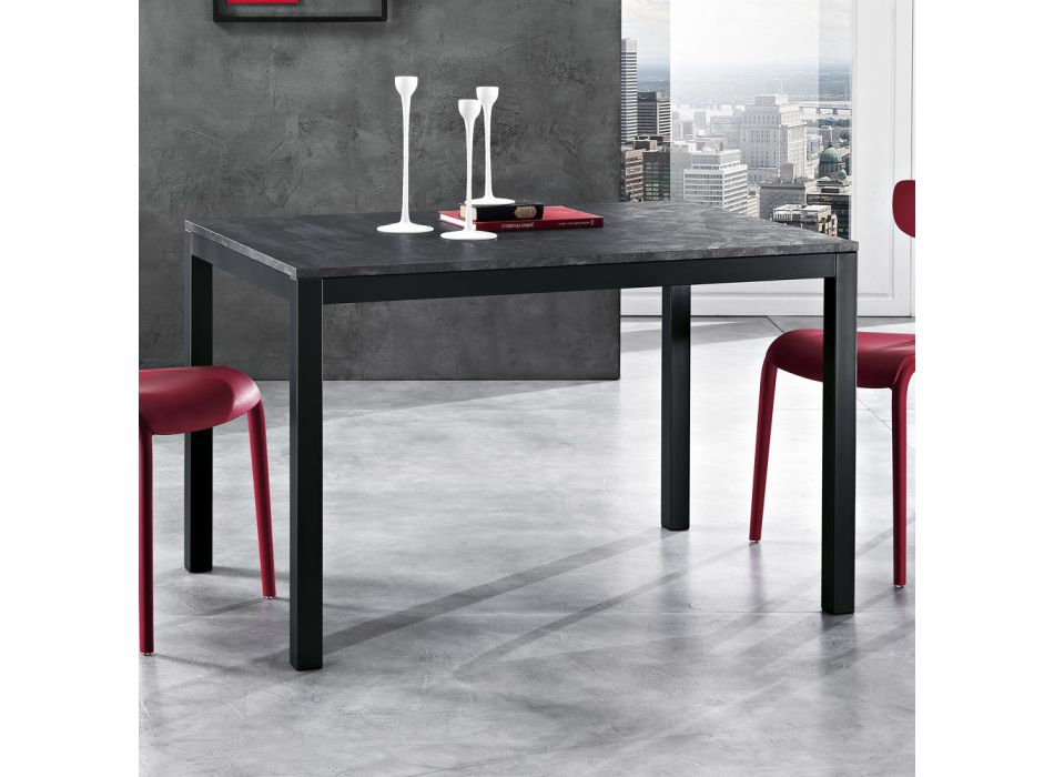 Tavolinë e zgjatur deri në 180 cm në Metal Anthracit Prodhuar në Itali - Beatrise Viadurini