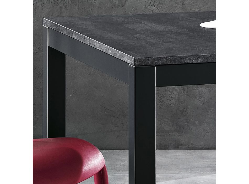 Tavolinë e zgjerueshme deri në 180 cm në Metal Antracit Prodhuar në Itali - Beatrise Viadurini