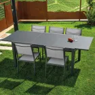 Tavolinë e zgjerueshme 180 cm ose 220 cm me majë xhami të temperuar - Cartellina Viadurini