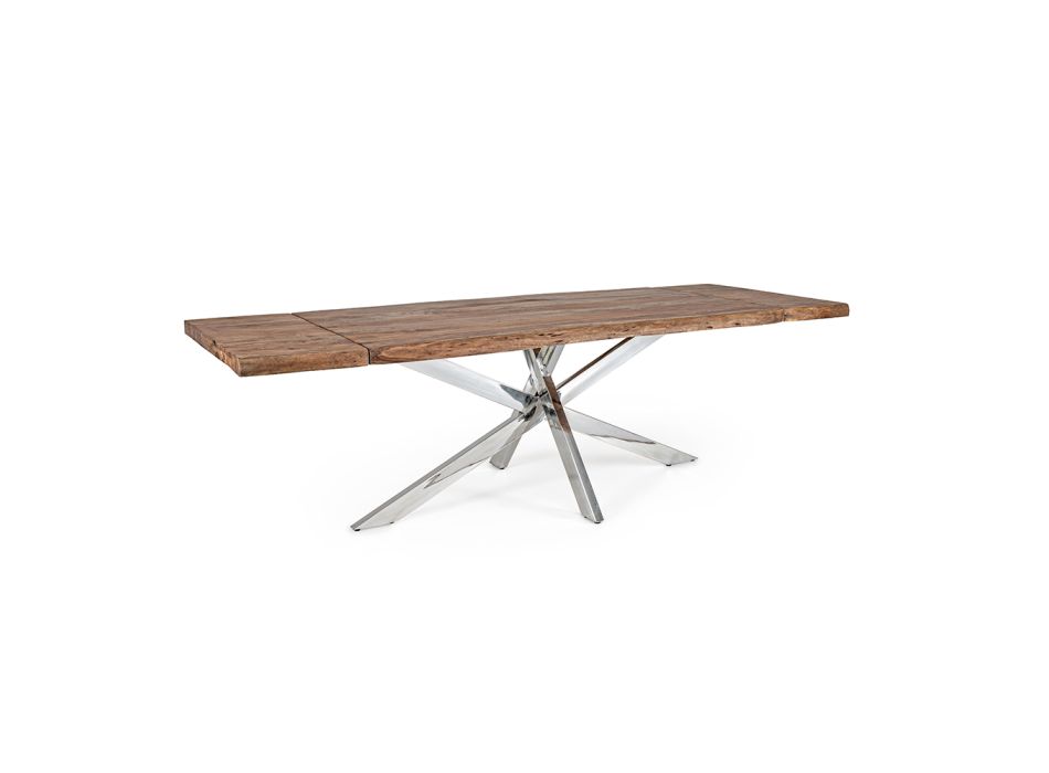 Tavolinë e zgjerueshme deri në 2,6 m në Homemotion prej druri të punuar me dorë - Plutarco Viadurini