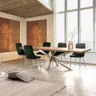 Tavolinë e zgjerueshme deri në 2,6 m në Homemotion prej druri të punuar me dorë - Plutarco Viadurini