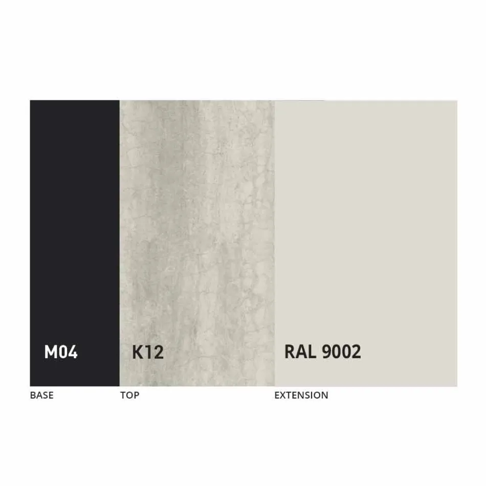 Tavolinë ngrënieje e shtrirë në 2.8 m në këmbë qeramike dhe metalike - Paoluccio Viadurini