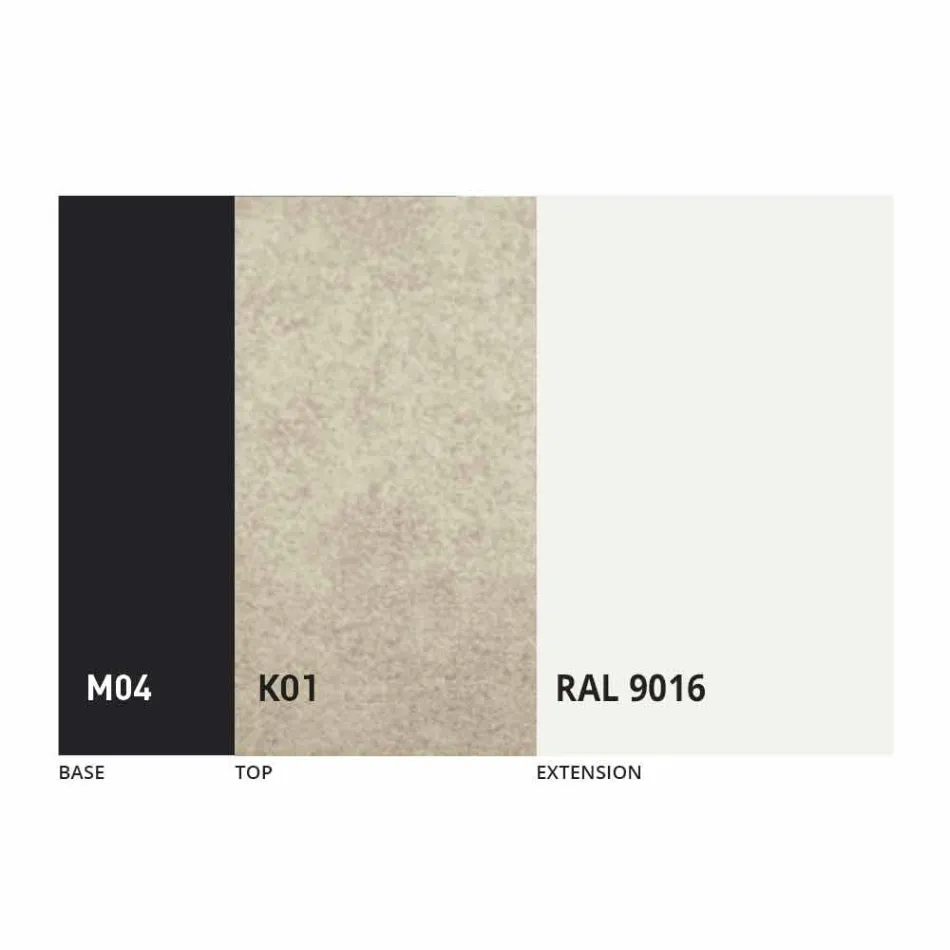 Tavolinë ngrënieje e shtrirë në 2.8 m në këmbë qeramike dhe metalike - Paoluccio Viadurini