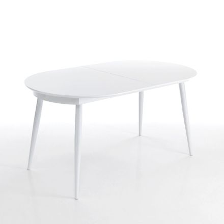Tavolinë e zgjerueshme deri në 200 cm në MDF Metal dhe Bardhë - Karavidhe Viadurini