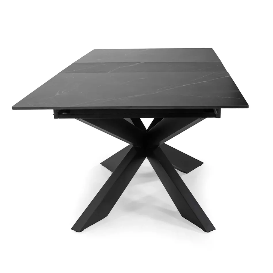 Tavolinë e Zgjatshme 200 cm në Gurë Metal dhe Sintetik - Nën Ujë Viadurini