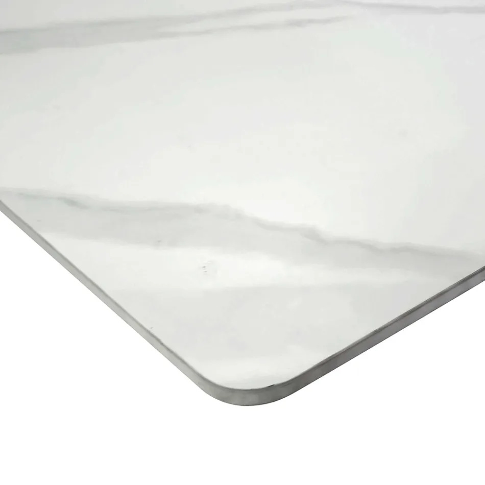 Tavolinë e Zgjatshme 200 cm në Gurë Metal dhe Sintetik - Nën Ujë Viadurini