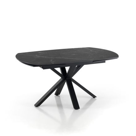 Tavolinë e zgjatur deri në 210 cm në çelik dhe qeramikë - Bavosa Viadurini