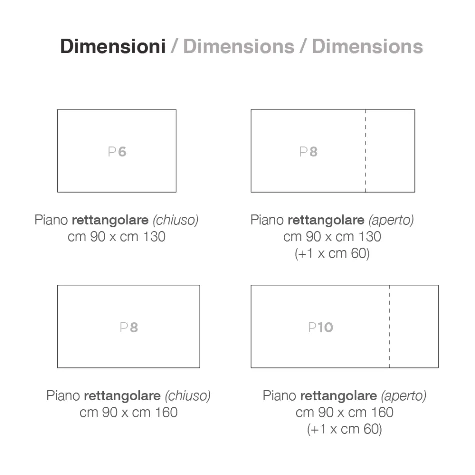 Tavolinë e zgjerueshme deri në 220 cm me bazë ahu grafit Prodhuar në Itali - Toles Viadurini