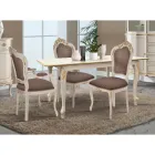 Tavolinë e zgjerueshme deri në 220 cm në dru të bardhë dhe ari Prodhuar në Itali - Luksoze Viadurini