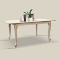 Tavolinë e zgjerueshme deri në 220 cm në dru të bardhë dhe ari Prodhuar në Itali - Luksoze