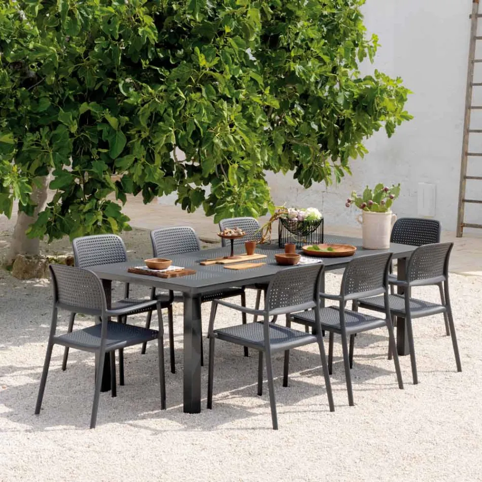 Tavolinë e zgjatur deri në 220 cm në Polipropilen dhe Alumin - Jastëk Viadurini