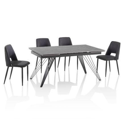 Tavolinë qeramike e zgjatur deri në 240 cm me 4 karrige - Aisha Viadurini