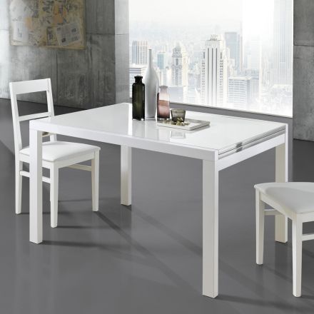 Tavolinë e zgjerueshme deri në 240 cm në dizajn druri me llak Prodhuar në Itali - Jacobs Viadurini