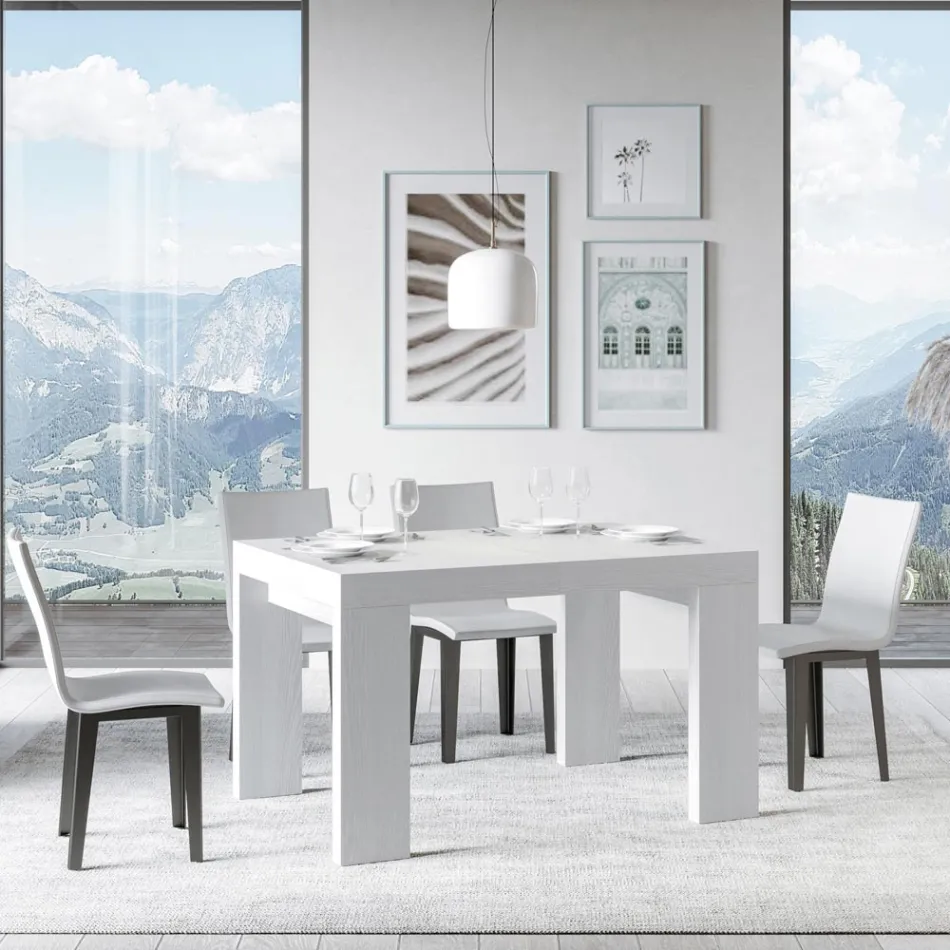 Tavolinë e zgjerueshme deri në 246 cm në Made in Italy Mikrogrimca druri - Pemë Viadurini