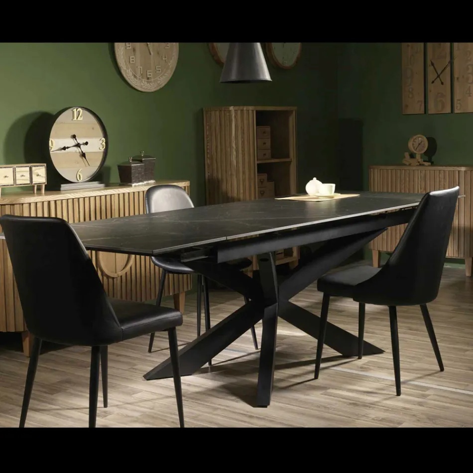 Tavoline e zgjerueshme 260 cm ne gur Metal dhe Sintetik - Nen uje Viadurini