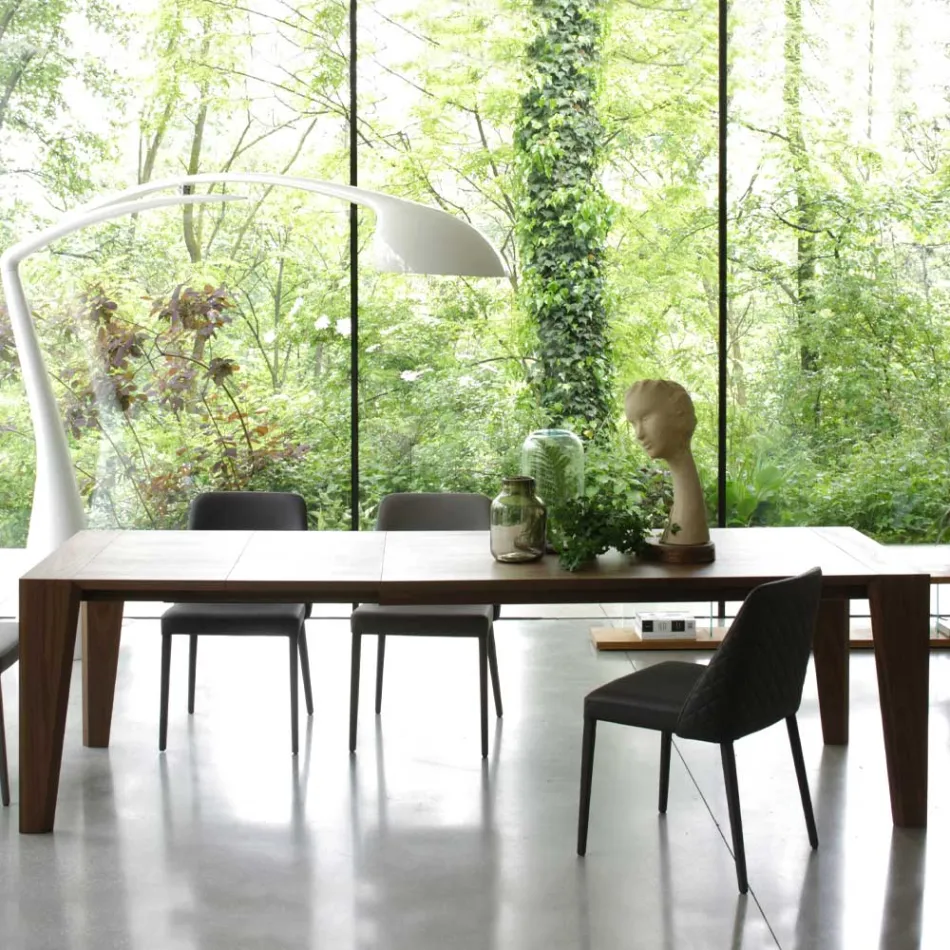 Tavolinë e zgjatur deri në 265 cm në dru arre Canaletto Prodhuar në Itali - Orchidea Viadurini