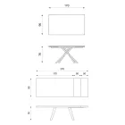 Tavolinë e zgjatur deri në 270 cm me majë HPL dhe bazë alumini - Kërko Viadurini