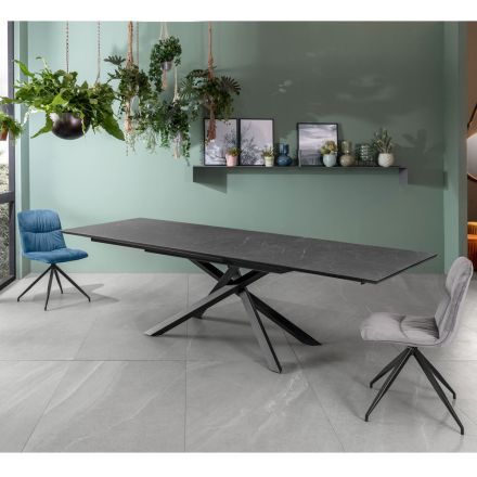 Tavolinë e zgjatur deri në 270 cm me majë HPL dhe bazë alumini - Kërko Viadurini