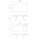 Tavolinë e zgjatur deri në 270 cm me majë HPL dhe bazë alumini - Villongo Viadurini