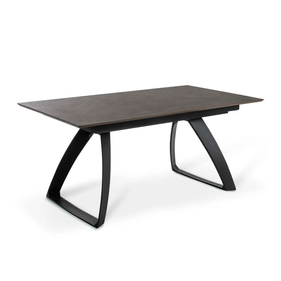 Tavolinë e zgjatur deri në 270 cm me majë HPL dhe bazë alumini - Villongo Viadurini