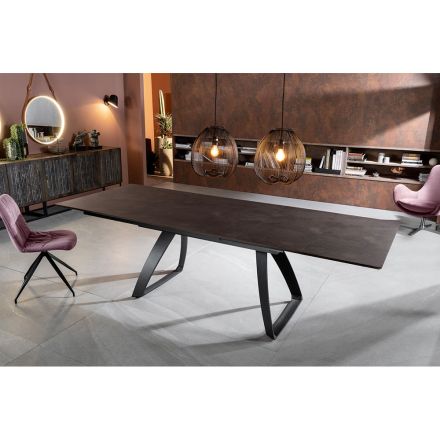 Tavolinë e zgjatur deri në 270 cm me majë HPL dhe bazë alumini - Villongo Viadurini