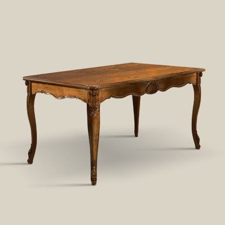 Tavolinë e zgjerueshme deri në 280 cm në drurin e arrës Bassano Prodhuar në Itali - Caligola Viadurini