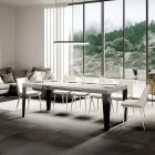 Tavolinë e zgjatur deri në 284 cm në madhësi dhe dekorime të ndryshme Prodhuar në Itali - Plazh Viadurini