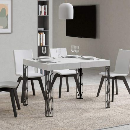 Tavolinë e zgjatur deri në 284 cm në dru dhe hekur Prodhuar në Itali - Fiume Viadurini