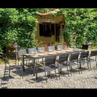 Tavolinë e zgjerueshme deri në 300 cm me këmbë rrëshqitëse në alumin dhe dru tik - Felix Viadurini