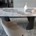 Tavolinë e Zgjerueshme 300 cm në Metal dhe Sipërfaqe Guri të Sintezuar - Taviria Viadurini