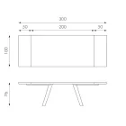 Tavolinë e zgjerueshme deri në 300 cm me rimeso lisi dhe bazë alumini - Travis Viadurini