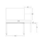 Tavoline e zgjerueshme 310 cm me maje laminat dhe baze metalike - Spille Viadurini