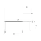 Tavoline e zgjerueshme 310 cm me maje laminat dhe baze metalike - Spille Viadurini