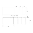Tavoline e zgjerueshme 310 cm me maje laminat dhe baze metalike - Spille Viadurini