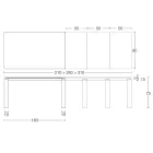 Tavoline e zgjerueshme 310 cm me maje laminat dhe baze metalike - Spille Viadurini