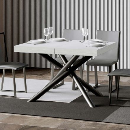 Tavolinë e zgjerueshme deri në 440 cm me këmbë hekuri me tuba Prodhuar në Itali - Prato Viadurini