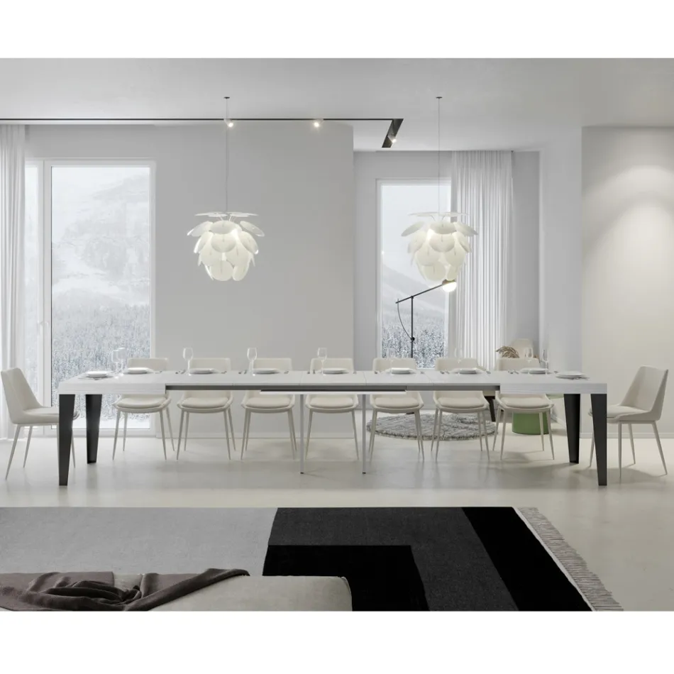 Tavoline e zgjerueshme deri ne 440 cm ne permasa dhe perfundime te ndryshme Made in Italy - Plazh Viadurini