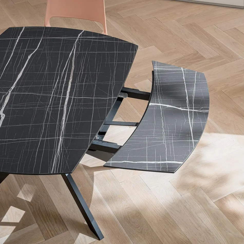 Tavolinë me fuçi e zgjerueshme në HPL të shtresuar me përfundime të ndryshme - Incontro Viadurini