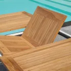 Tavolinë fluture e zgjerueshme deri në 210 cm në majë alumini dhe tik - Incanto Viadurini