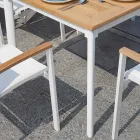 Tavolinë fluture e zgjerueshme deri në 210 cm në majë alumini dhe tik - Incanto Viadurini