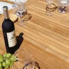 Tavolinë flutur e zgjatur deri në 210 cm në majë alumini dhe tik - Incanto Viadurini