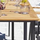 Tavolinë fluture e zgjerueshme deri në 210 cm në majë alumini dhe tik - Incanto Viadurini